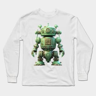 Steampunk Green Robot #6 Long Sleeve T-Shirt